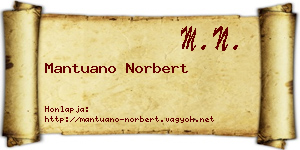 Mantuano Norbert névjegykártya